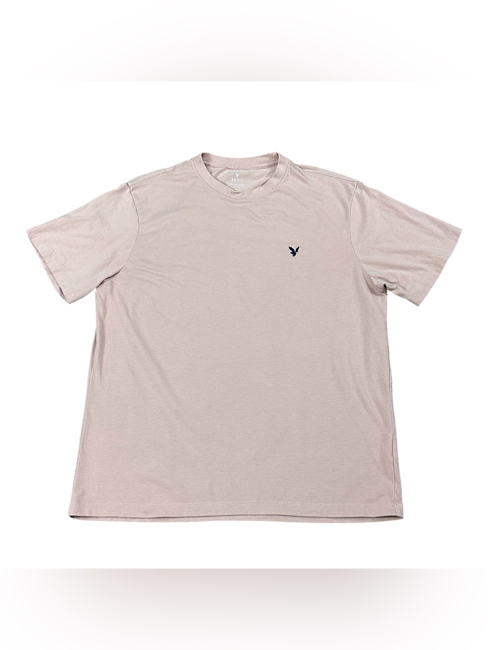 American Eagle Men’s Medium Super Soft T Shirt Blush Pink Logo Standard Fit